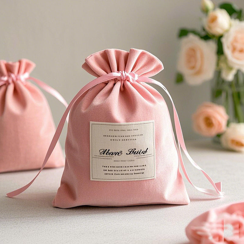 Pink bracelet earrings packaging bag 10*14cm beam velvet bag air cushion cosmetics gift packaging bag