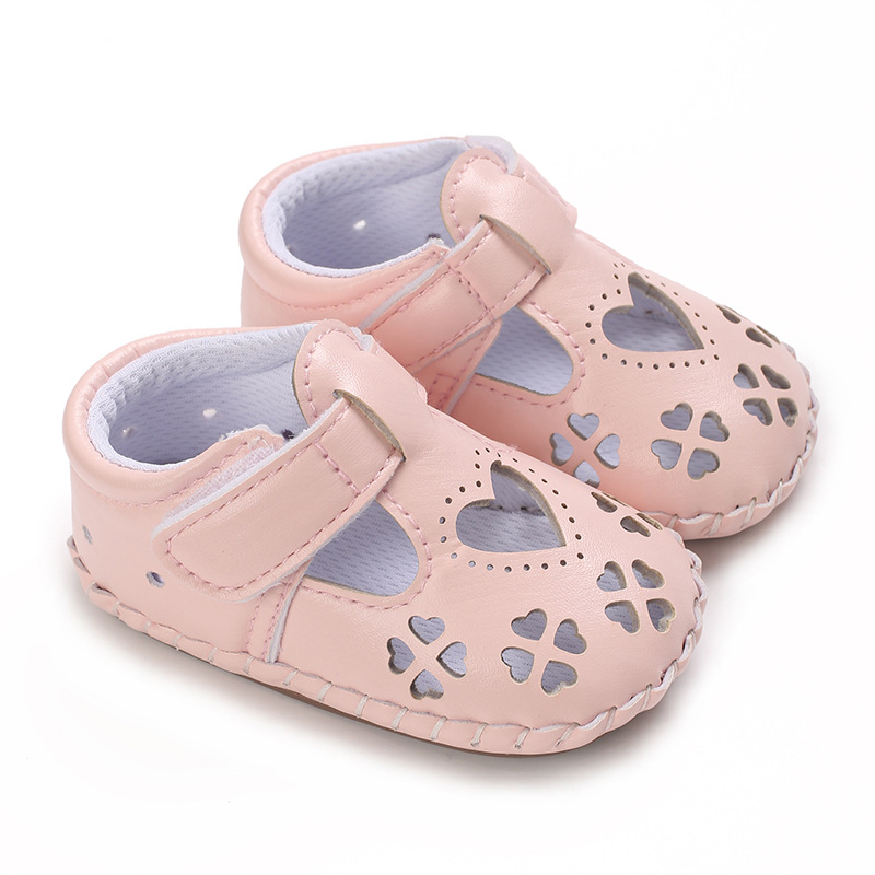 Spring and Autumn Baby Shoes Anti-slip Rubber Bottom Hollow Love Baby Toddler Shoes