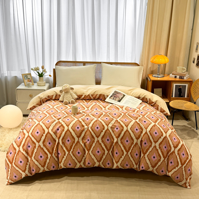 Picture of Cotton brushed duvet cover single piece modern simple single double dormitory thickened quilt cover pure cotton duvet cover single piece