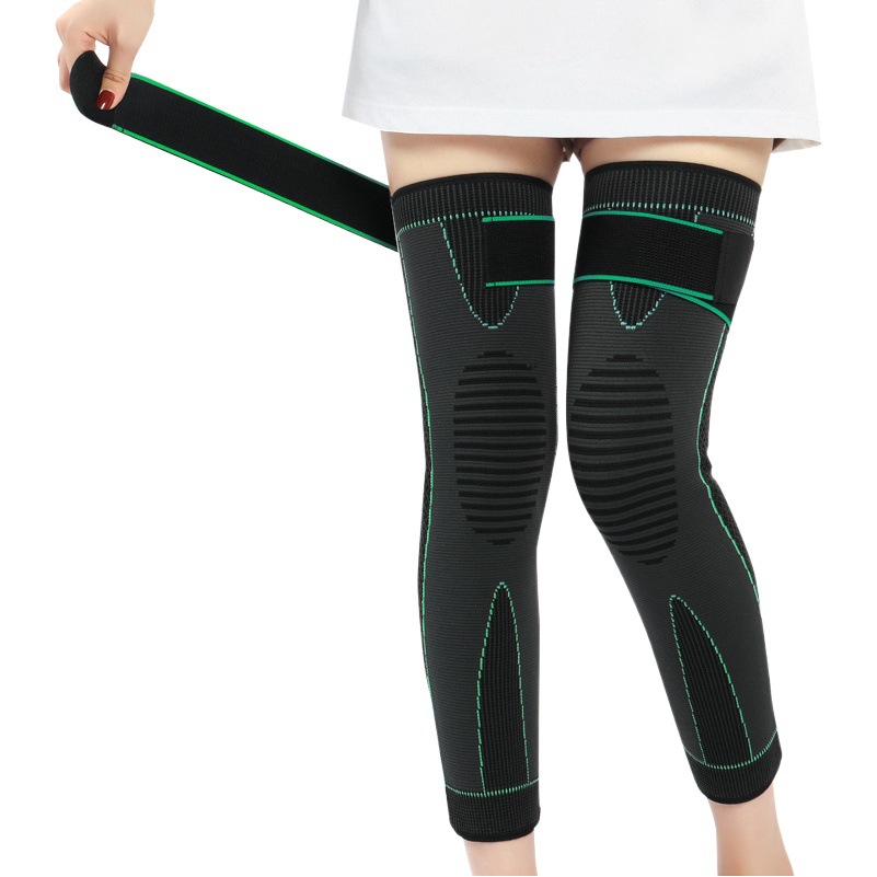 Sports knee pad knitted lengthened knee pad leg pad basketball riding running four seasons strap pressure knee pad