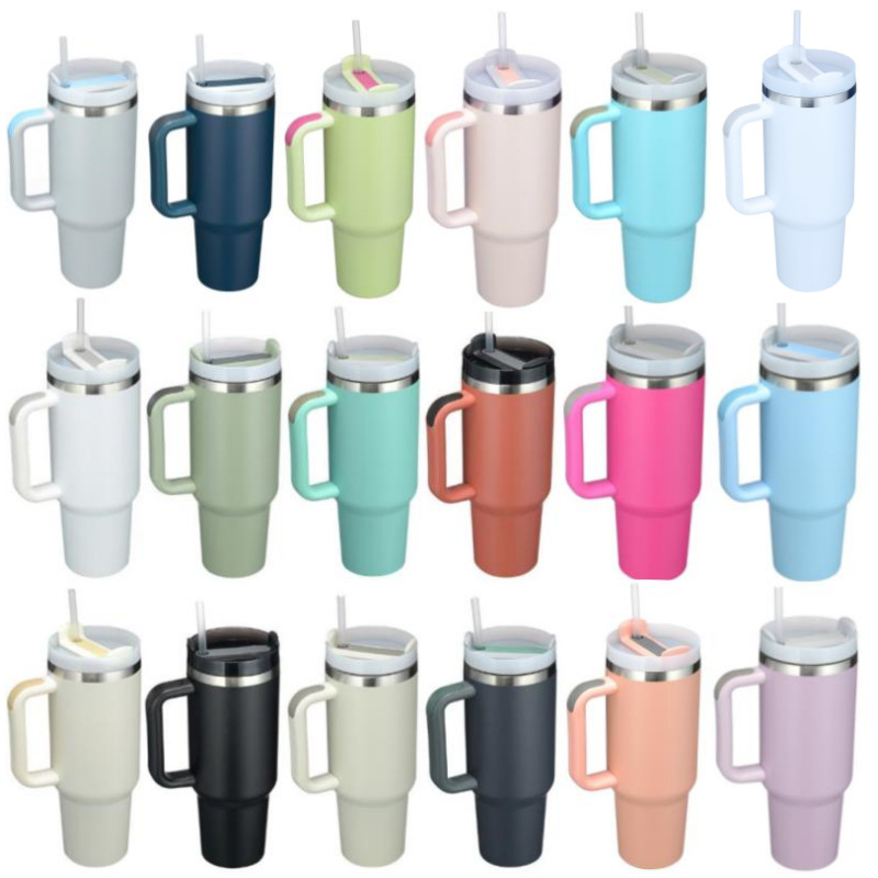 Second Generation 40oz Car Cup 304 Stainless Steel Thermos Cup Large Capacity with Handle Straw Car Ice Cup in Stock