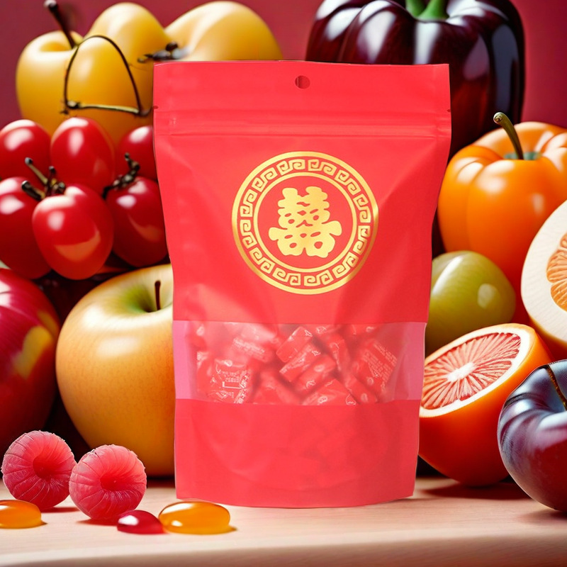 50 Double Happiness Candy Packaging Bags, Wedding Self-Sealing Bags for White Sugar, Brown Sugar, Cigarettes, Gift Bags, Candy Bags
