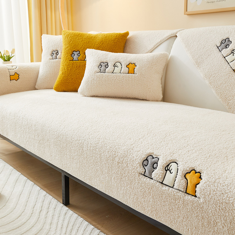 Picture of Lamb Velvet Winter Sofa Cushion Non-Slip Cushion 2025 New All-Inclusive Sofa Cover Full Cover Cloth Wholesale Soft