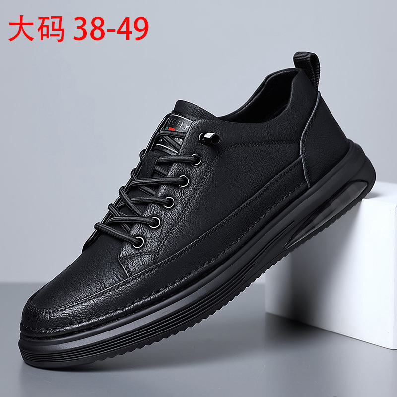 Cross-border plus size Men's Shoes 2025 Spring and Autumn New Men's Daily Casual Leather Shoes Men's Lace-free Trendy Sneakers 3033