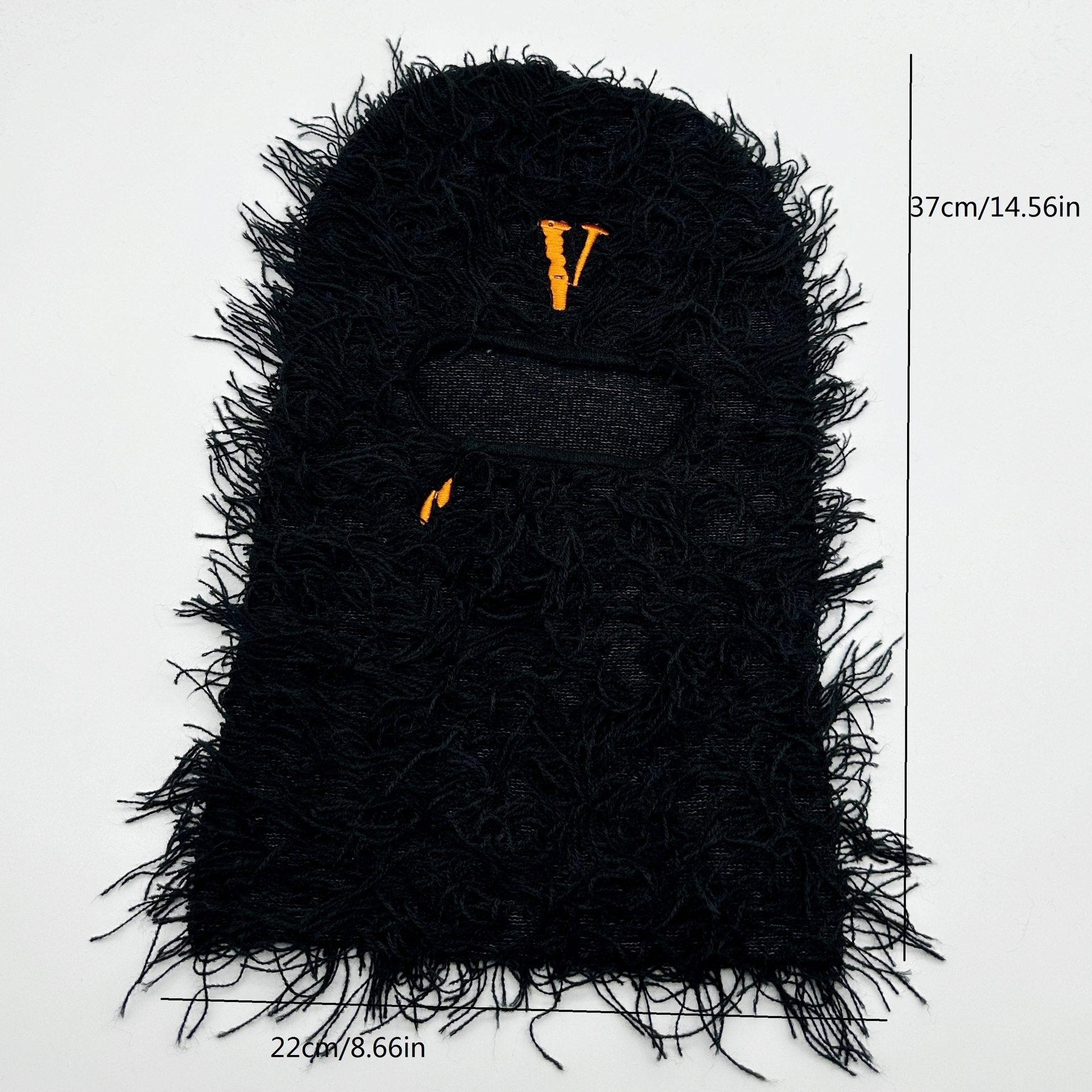 Picture of Cross-border autumn and winter warm single hole knitted hat jacquard embroidery balaclava long fur funny Halloween mask