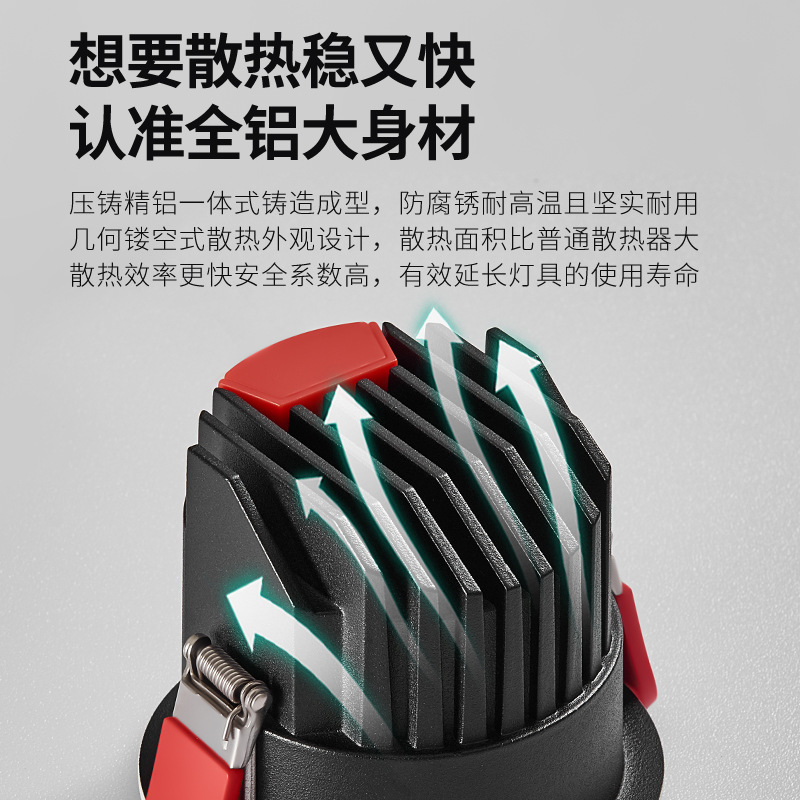Picture of Daguanyuan Embedded Spotlight Human Body Sensor Entrance Corridor Aisle Balcony Ceiling Anti-Dazzle No Main Light 406L