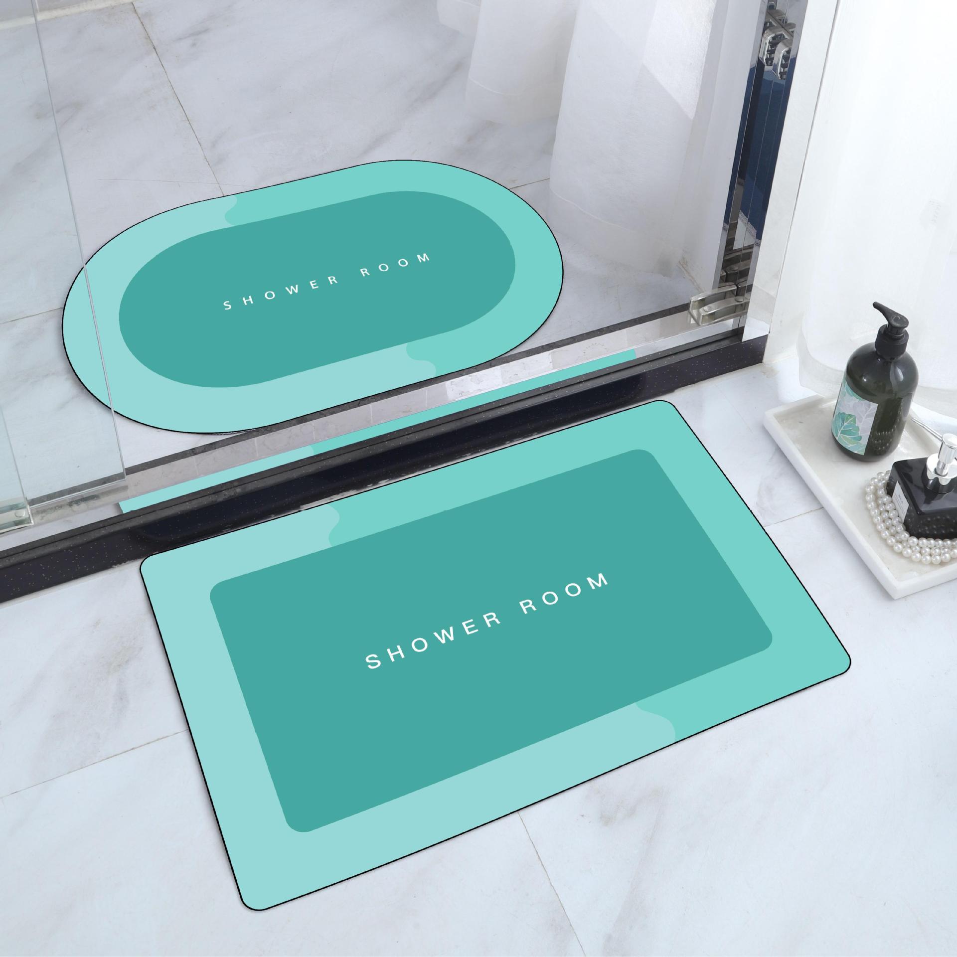 Picture of A generation of hair bathroom non-slip mat entrance entrance absorbent mat cross-border household bathroom printing mat