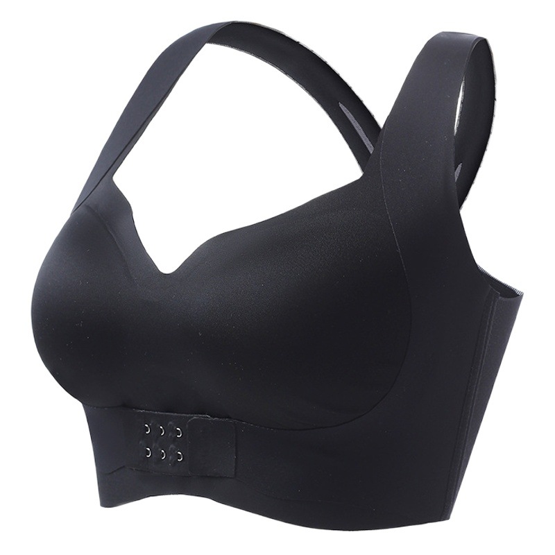 Large Cup seamless front buckle cross back plus size underwear women's upper support anti-sagging breast gathering comfortable wireless
