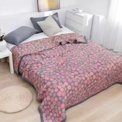 Picture of Wholesale new combed cotton fine sand gauze towel blanket soybean fiber blanket spring and summer single double autumn and winter leisure blanket