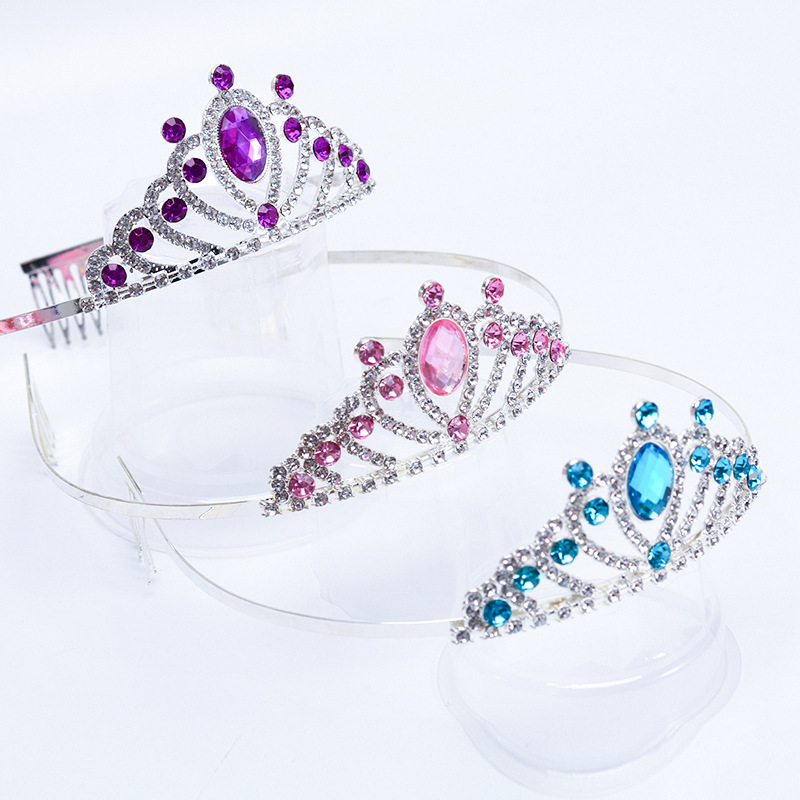 Children's alloy Crown Metal Magic Stick suit Princess gem Crown girl's crown headdress headband jewelry