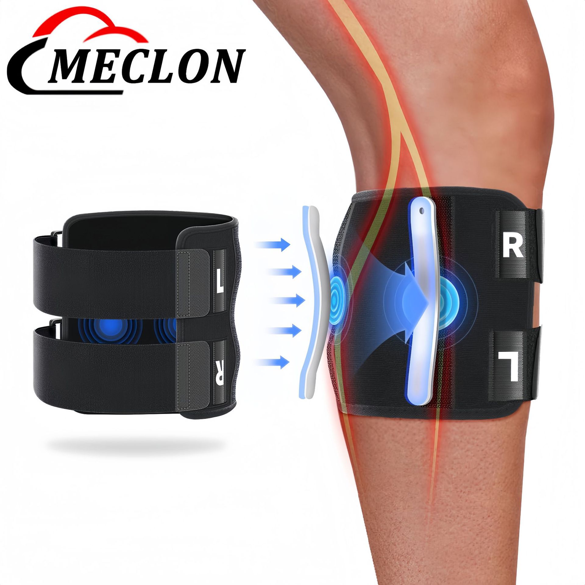 Cross-border Sports Knee Pads Mountaineering Running Fitness Shock Absorbing and Blow Pressure Knee Pads Adjustable Sports Massage Calf Pads