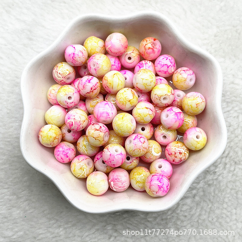 Picture of In stock two-color round beads glass beads loose beads handmade diy bracelet accessories wholesale necklace jewelry beaded material