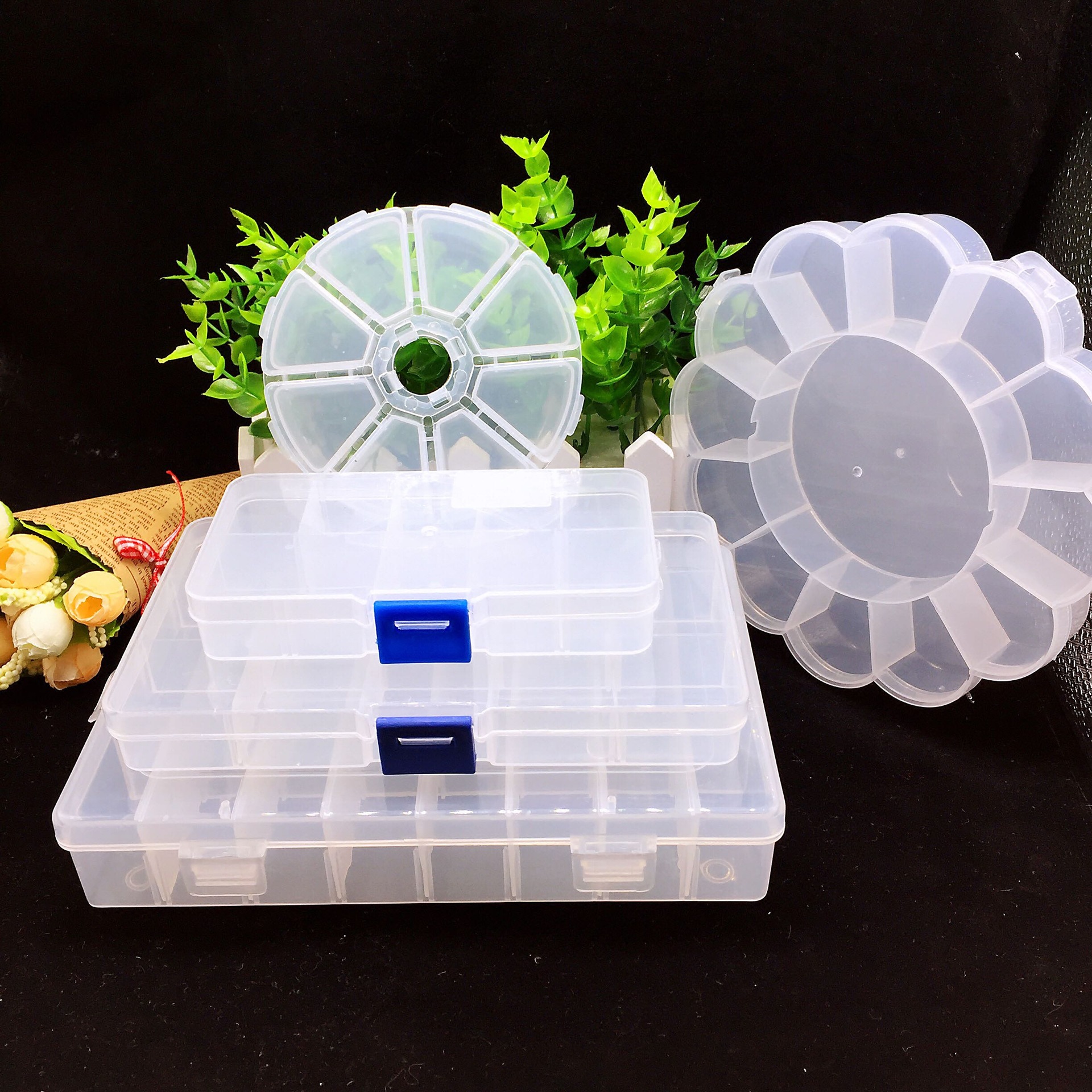 DIY jewelry accessories transparent plastic box/jewelry box/finishing box/storage box/storage box