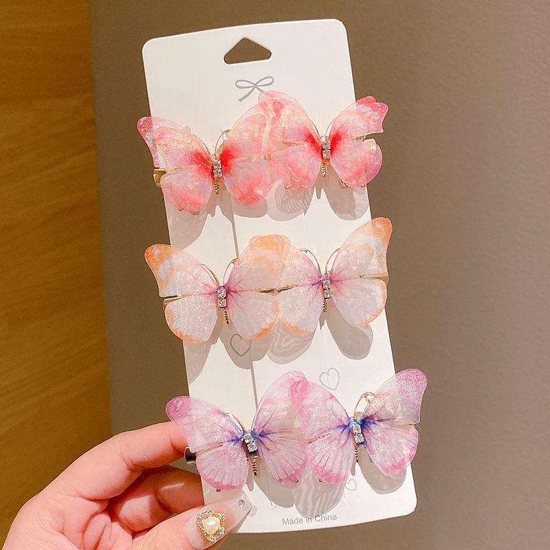 Picture of Butterfly hairpin girl princess cute Super fairy children's hair accessories headdress wholesale hairpin bangs clip side clip
