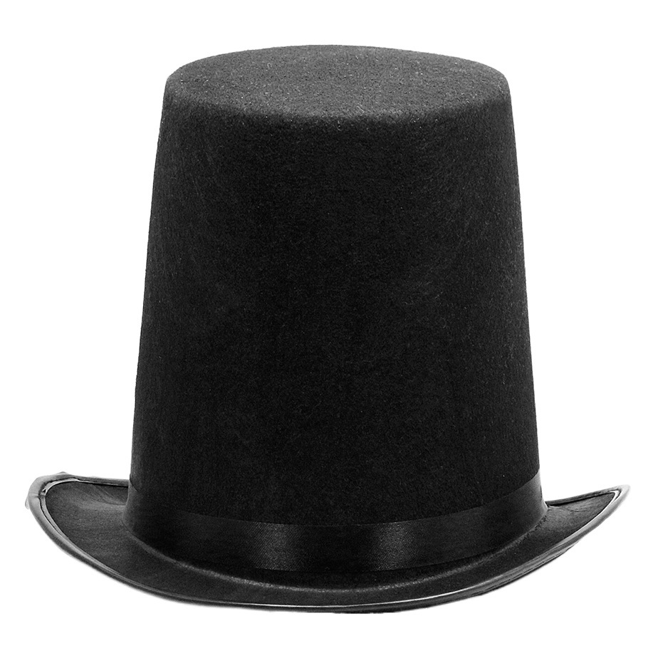British Retro Gentleman Hat Black High Top Jazz Hat Stage Magic Hat Kidsren's Performance Hat Fashion High Top Hat
