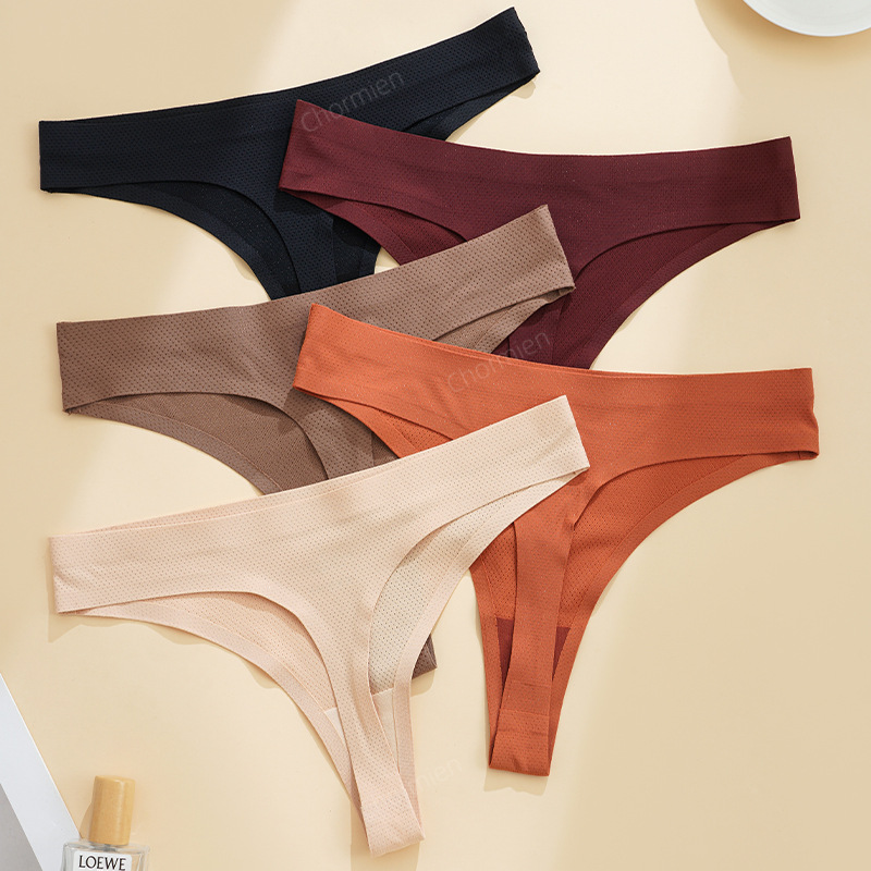 Picture of Sports Yoga Female Sexy Style Ice Silk Underwear Women's Low-Waist Seamless Underwear Cross-Border European and American Large Size T-Shaped T-Pants