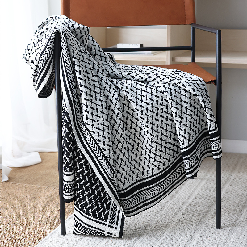 Designer Recommended Nordic Style Knitted Bed Tail Towel Air Conditioning Leisure Nap Blanket Blanket Sofa Decorative Cover Blanket