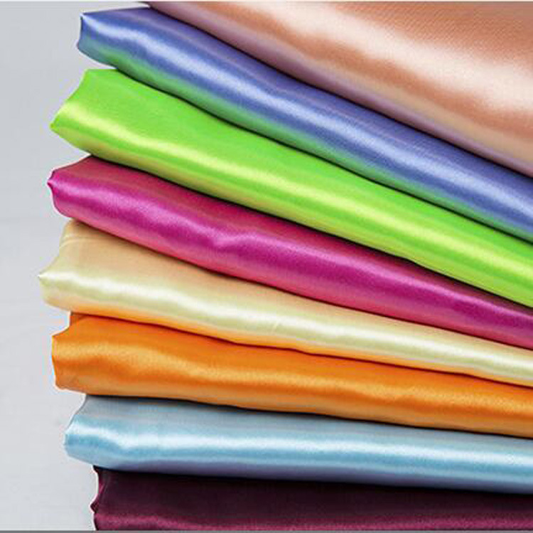 Silk textile spot supply Malay satin plain fabric high density gift box packaging bright gloss fabric