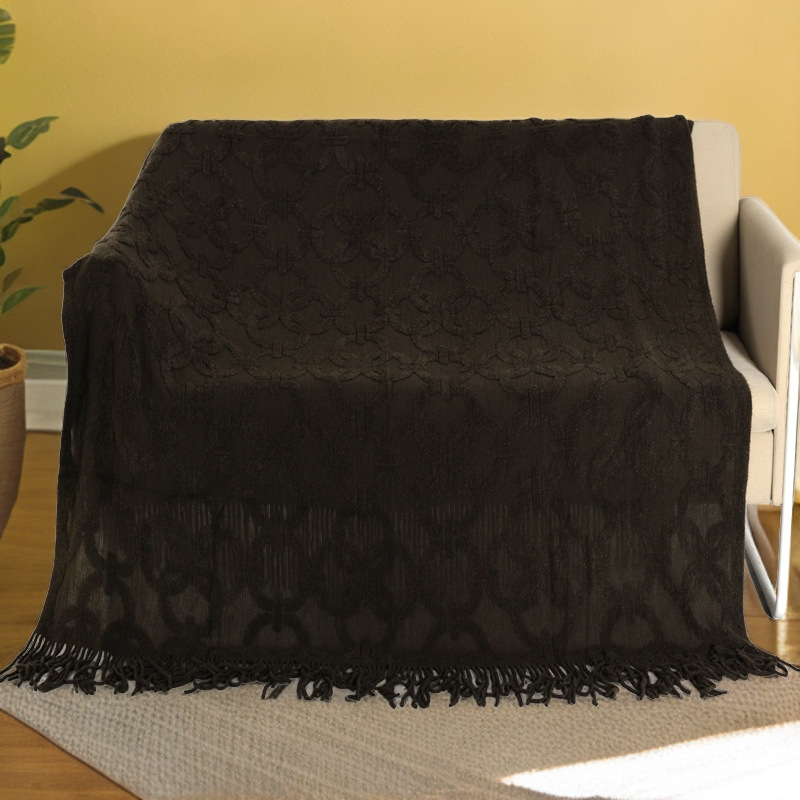 Picture of 3A003 Terry Chain Casual Blanket Pure Color Knitted Blanket Sofa Cover Blanket Bed and Breakfast Hotel Versatile Bedside Blanket