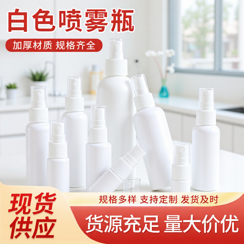 Picture of White spray plastic bottle factory wholesale alcohol sunscreen spray bottle light spray fine mist sub-packaging sample bottle