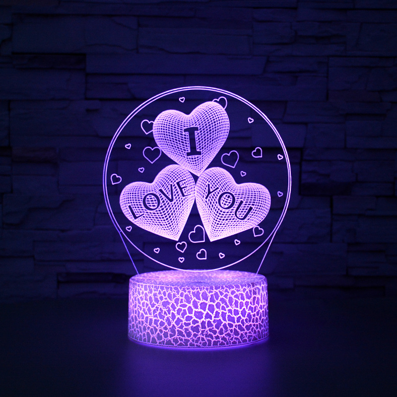 Valentine's Day 3D night light creative colorful headlamp lettering logo Qixi gift love commemorative gift light
