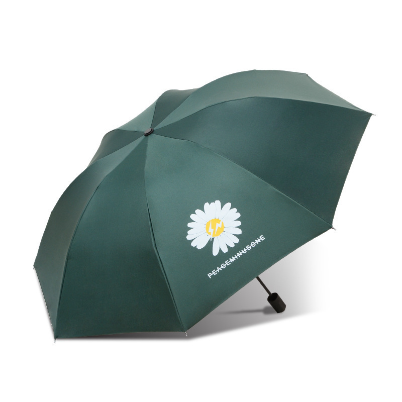 Picture of Large number of wholesale compact portable 50% fold sun umbrella women's black rubber sunscreen UV umbrella mini sunshade sunny umbrella