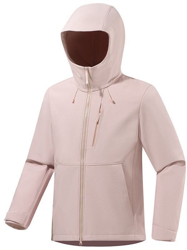 Checkered velvet softshell jacket for men and women, hooded warmth, spring and autumn, outdoor camping, hiking, cycling, and mountaineering clothing