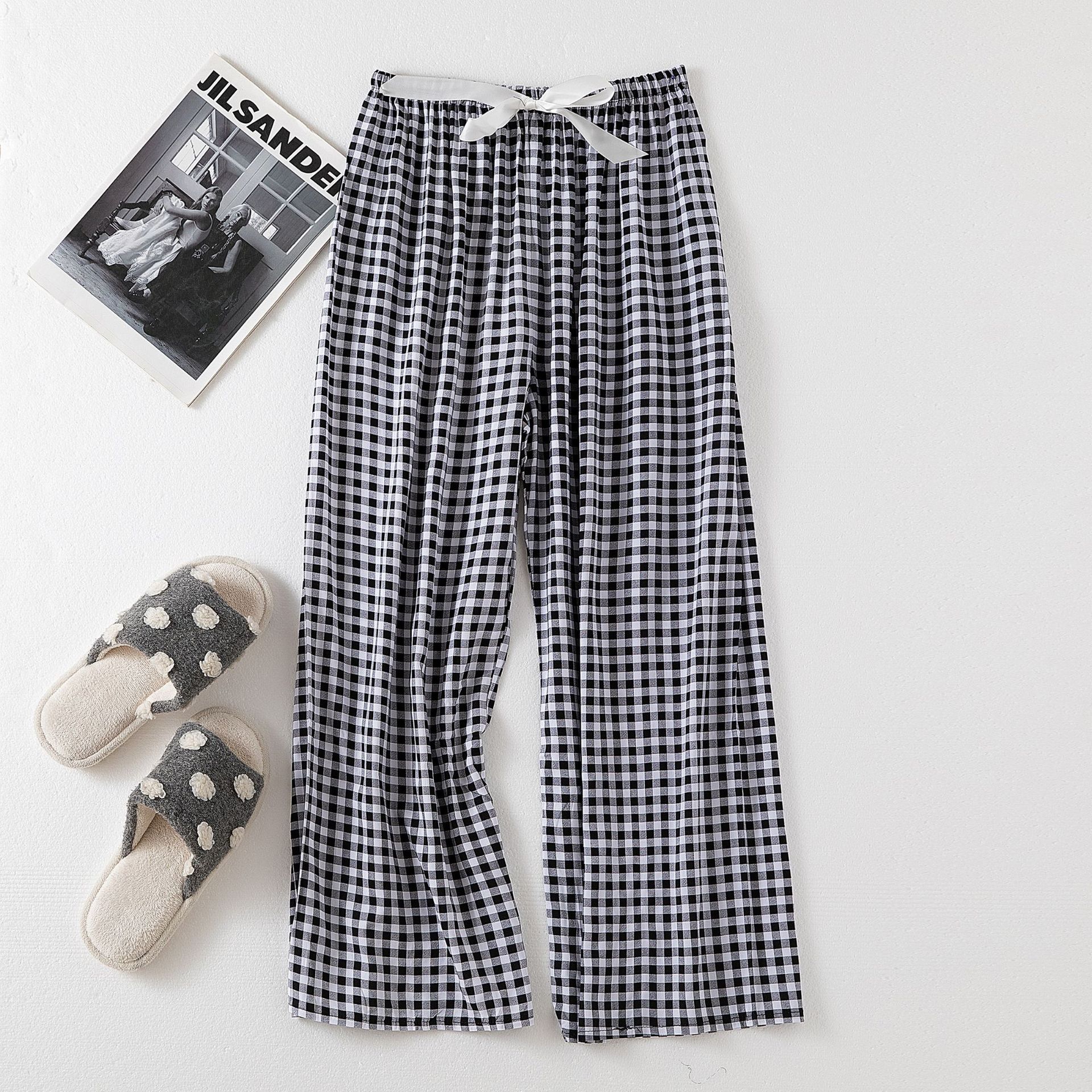 Picture of Cotton Silk Pajama Pants Women's Summer New Large Size Loose Pants Pregnant Women Can Wear Ram Cotton Thin Pants