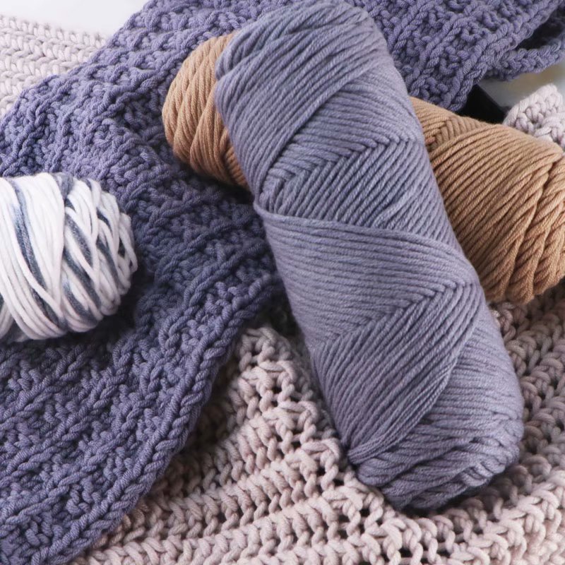 Picture of 8-Strand Lover's Cotton Yarn for Knitting Scarves, Multi-Strand Milk Cotton Baby Cotton Yarn for Knitting Hats and Coats by Hand