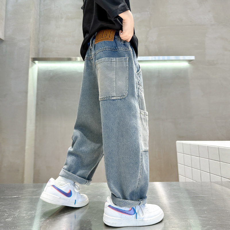 Picture of Children's Clothing Boys Spring Pants 2025 New Spring & Fall Style Medium and Large Kidsren's Jeans Spring Boys and Kidsren's Pants Trendy