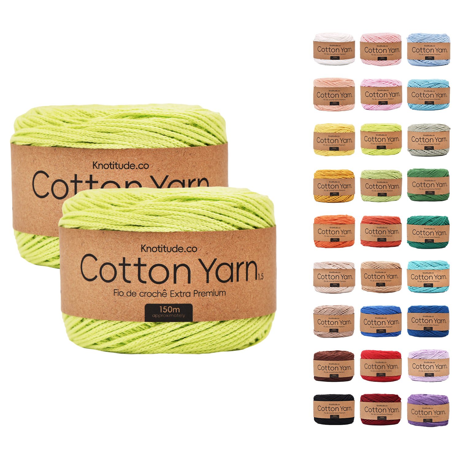 Cross-border 1.5mm cotton string DIY crochet woven blanket bag material bag combed cotton wool ball