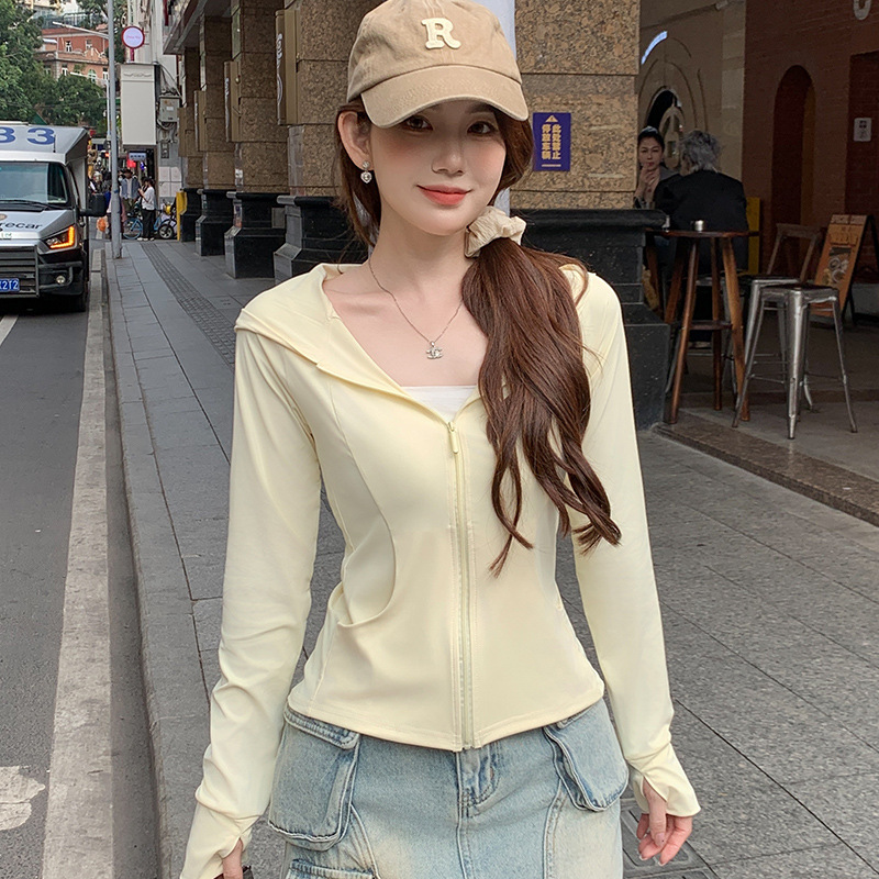 Picture of H829 Pocket Summer Outdoor Ice Silk Sun Protection Clothing New UV Protection Sunshade Lightweight Skin Clothing Sun Protection Clothing