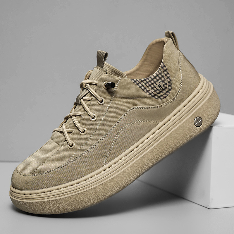 Casual shoes men's 2025 autumn new thick-soled versatile cloth shoes men's one-foot slippers canvas shoes men's loafers