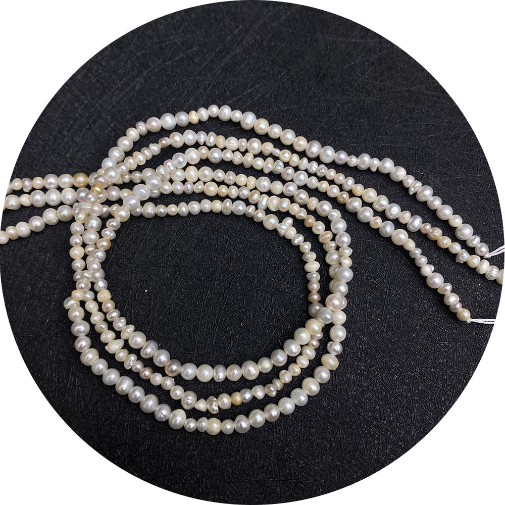 Picture of Grade A Natural Freshwater Pearl Beads 3-4mm Irregular Two-sided Light Pearl DIY Necklace Jewelry Bracelet Accessories