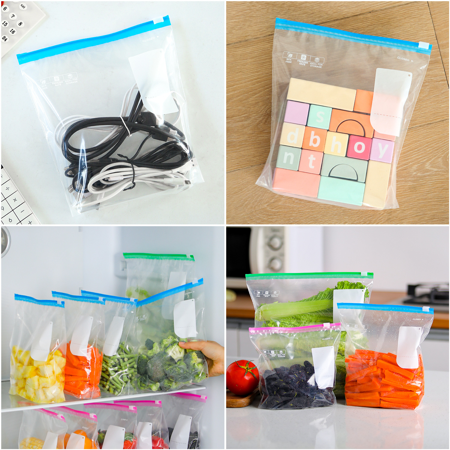 Picture of Sealed Food Preservation Bag Household Food Grade Refrigerator Storage Zipper Sliding Lock Food Sealed Bag Food Self-sealing