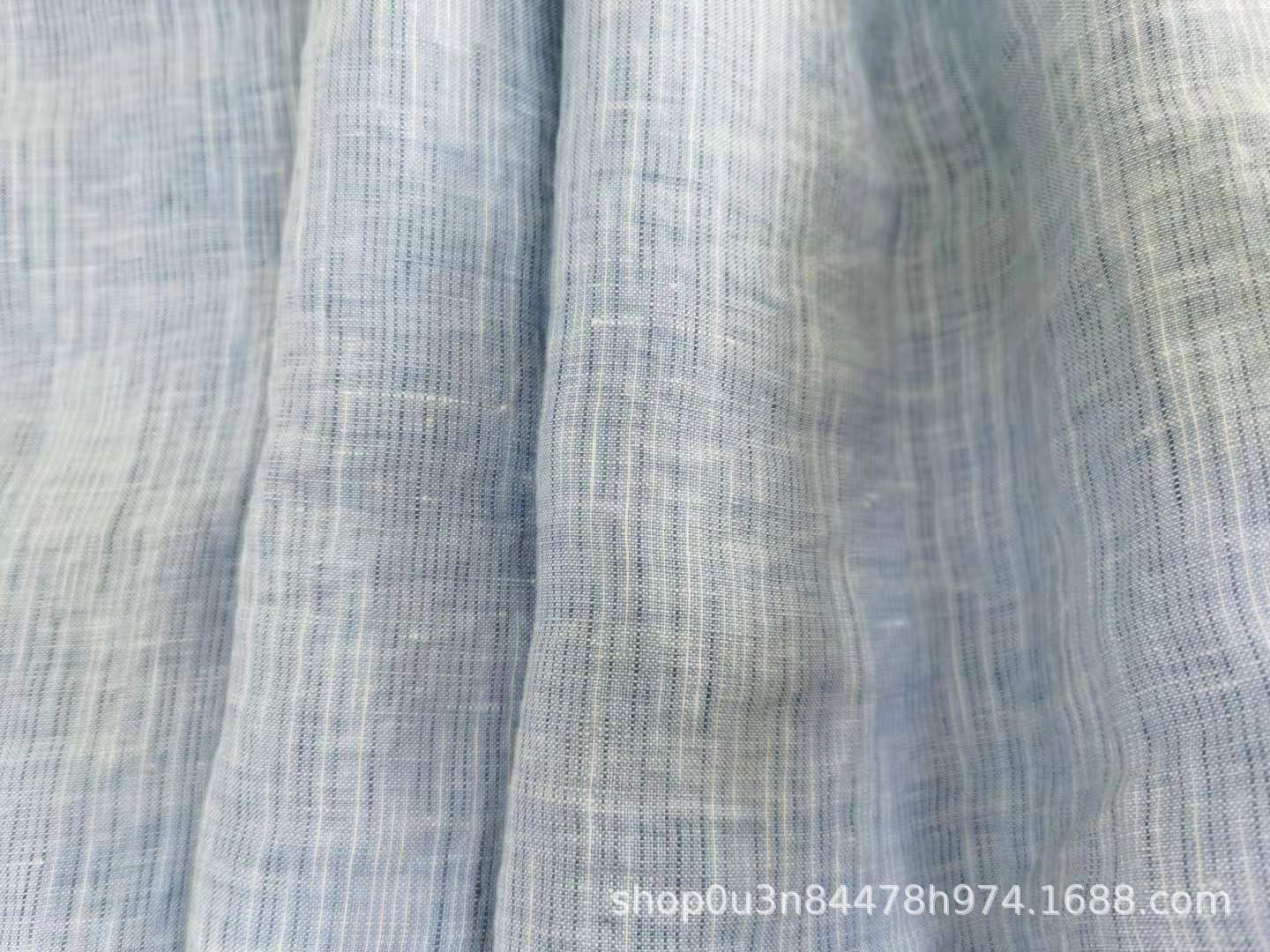 Picture of Segment Dyed Linen Yarn-dyed Enzyme Washed Wide Cloth Linen Curtain Section Dyed Cloth New Linen Bedding Fabric