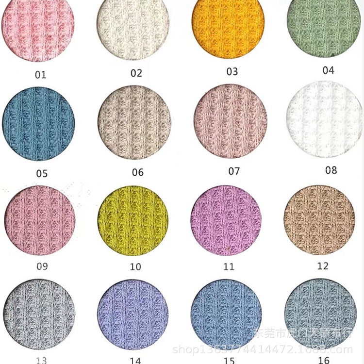 Spot supply knitted polyester cotton waffle fabric 310g CVC knitted honeycomb fabric knitted polyester cotton wafer
