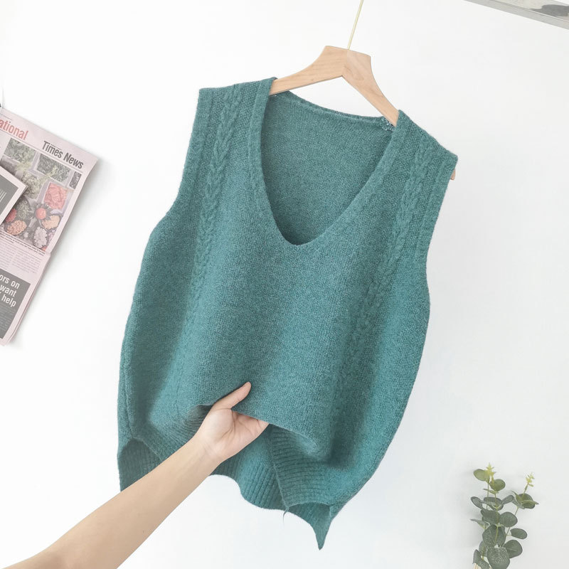 Knitted Vest Women's Vest Spring and Autumn 2024 New Explosions Women's Sweater Korean Style Vest Outer Waistcoat