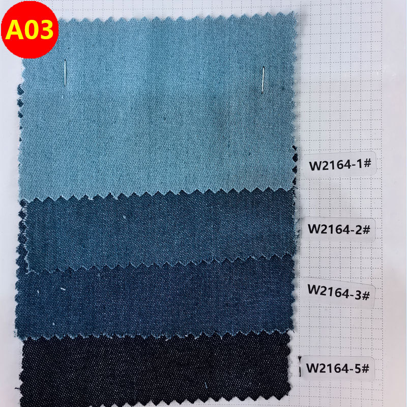A03-w2164 washed Denim fabric sample | Color card | Cut version ordinary express pay-as-you-go A03#