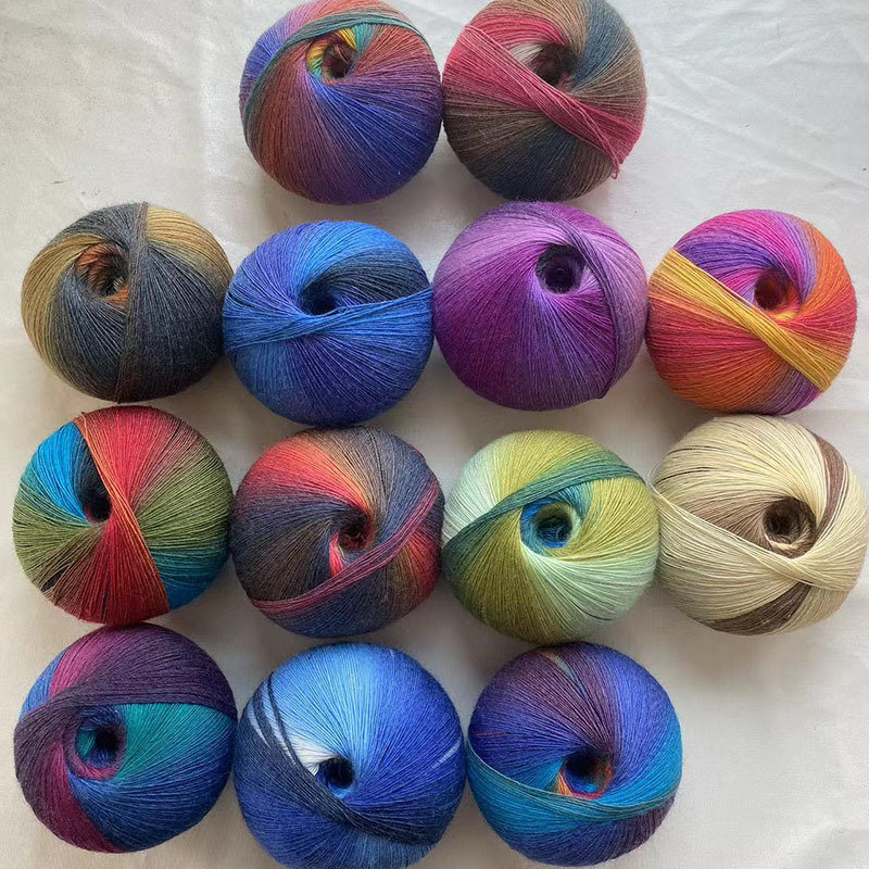 Picture of 1000 m Magic Ball Rainbow Wool Wool Wool Hand-Woven Crochet Shawl Hat Scarf Coat Coarse Baby Wool Ball