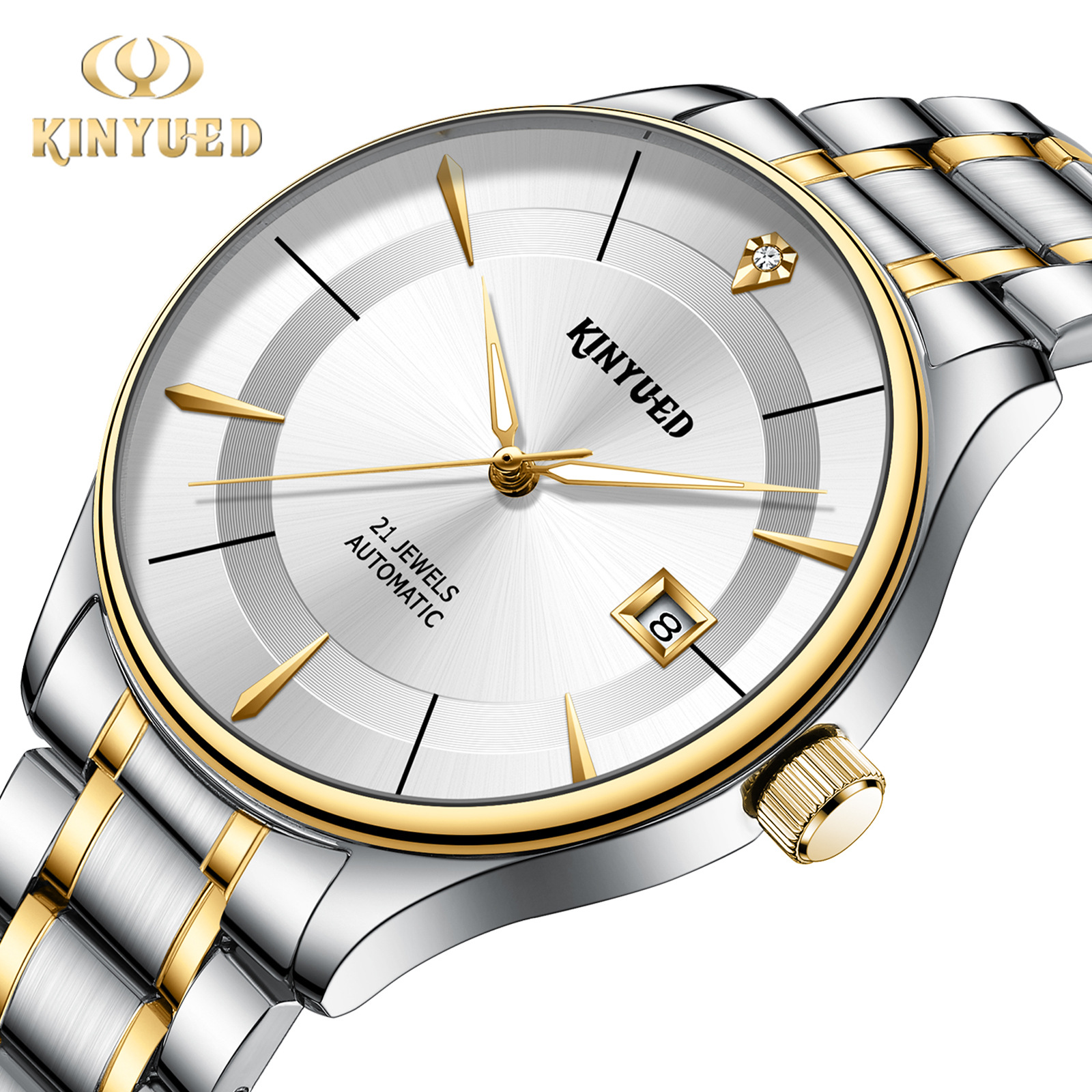 Picture of KINYUED New Men's Watch Classic Casual Mechanical Watch Diamond Automatic Mechanical Watch Simple Men's Watch