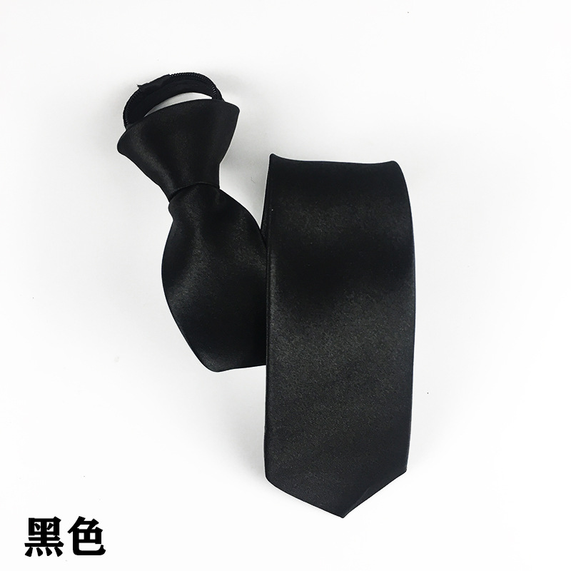 Picture of Tie men's zipper tie 5cm lazy solid color student dress Navy Red black wedding easy to pull factory wholesale