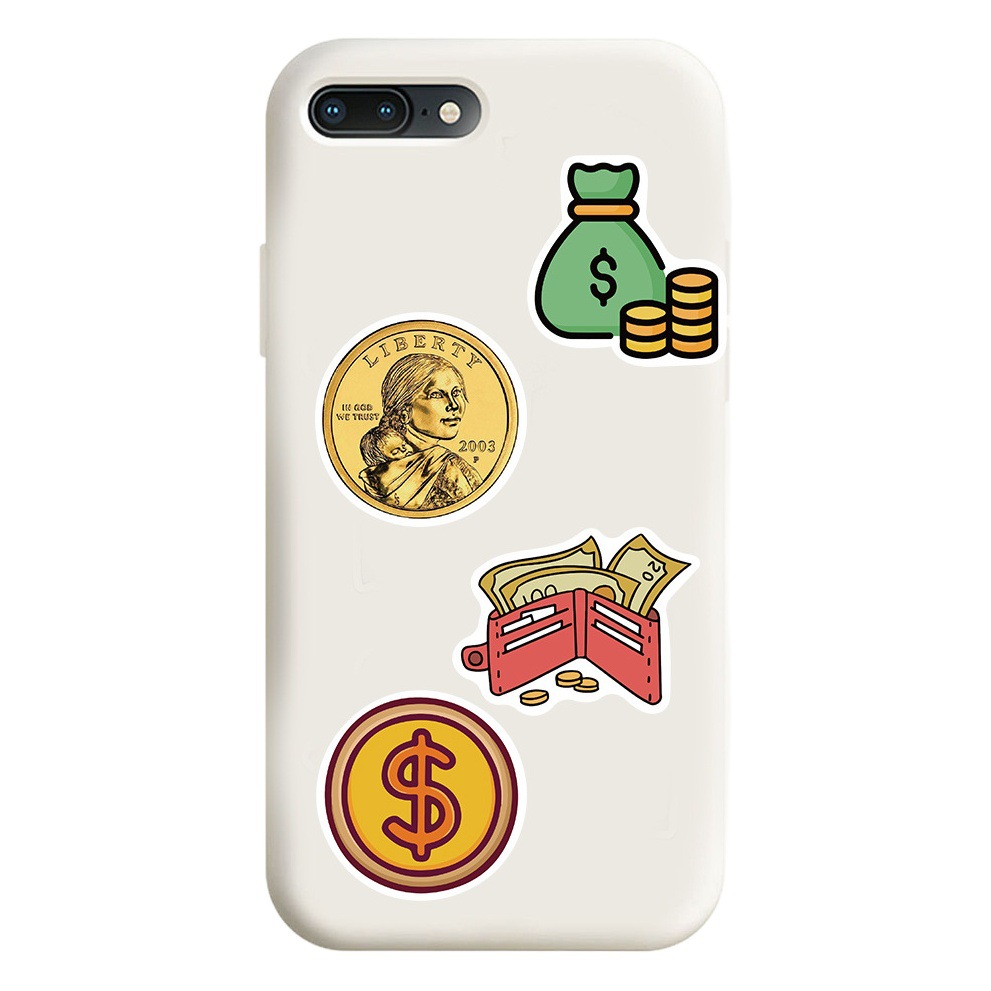 50 pieces cross-border money stickers material decorative mobile phone shell hand book luggage waterproof stickers diy