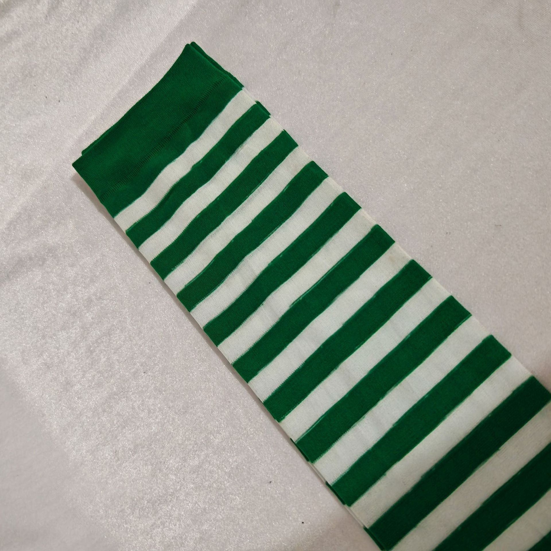 Picture of Christmas Kidsren's Stripesd Foot Socks Adult Stockings Holiday Party Performance Costumes Green and White Stripesd Over-The-Knee Socks