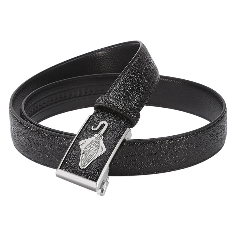 Crocodile pattern belt alloy automatic buckle men's casual leather belt fashion personality Joker belt manufacturers wholesale