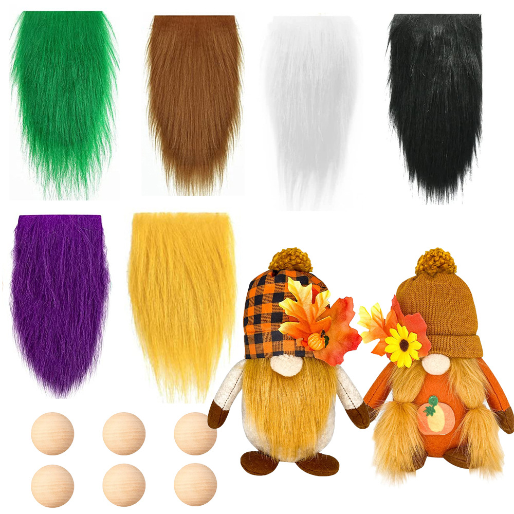 Cross-Border Popular Set Kidsren's Handmade DIY Beard Faceless Doll Beard Doll Artificial Hair Pre-Cut Beard