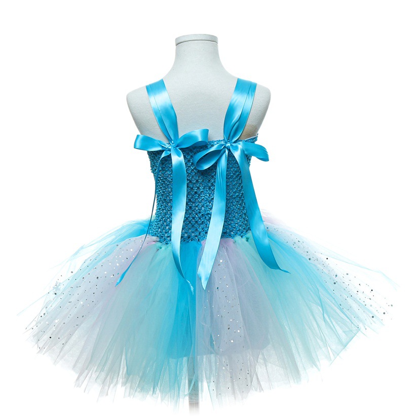 Cross-border Frozen Sequins Flash tutu Skirt Children's Princess Skirt Girl's Dress Handmade Pontoon Skirt