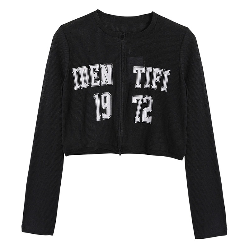 Picture of Air-Conditioning Shirt Thin Summer Loose Short Long-Sleeved Sun Protection Blouse Top Ice Silk Letter Knitted Cardigan Jacket for Women