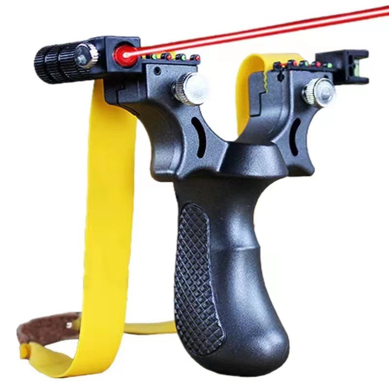 Picture of Laser aiming 98K slingshot level infrared aiming resin 98k fast pressure elastic flat rubber band fiber aiming slingshot