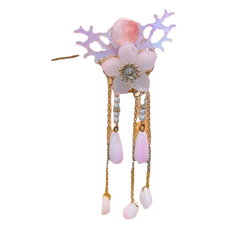 New Chinese Style Children's Hair Accessories Ancient Hanfu Hairpin Comb Antique Tassel Girl's Super Immortal Hair Accessories